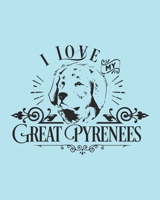 I Love My Great Pyrenees: Great Pyrenees Gift - 2020 Planner Weekly and Monthly Featuring a Cute Dog on a Aqua Background - Dog Planner 2020 1676750789 Book Cover