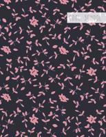Cool School: Large College Ruled Notebook for Homework School or Work Soft Pink Flower Pattern on Dark Background 1099722217 Book Cover
