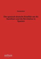 Der spanisch-deutsche Konflikt um die Karolinen und die Revolution in Spanien 3368429221 Book Cover