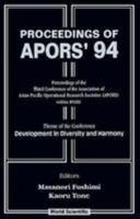 Apors'94: Development in Diversity and Harmony - Proceedings of the Third Conference of the Association of Asian-Pacific Operational Research Societie 9810221614 Book Cover