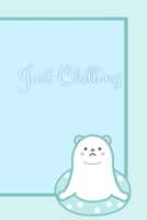 Just Chilling: Polar Bear Notebook/Diary/Journal: Gifts for Girls, Polar Bear Animal Lovers and Kids: Polar Bear Pun: Cute Kawaii Japanese Art of Polar Bears: 6 x 9 108 Paged Lined Notebook 1700436147 Book Cover