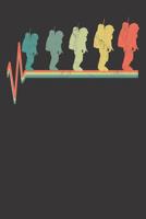 Notebook: Dot Grid Dotted 6x9 120 Pages Astronaut Retro Astronomer Gift Heartbeat 1082174378 Book Cover