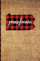 Pennsylvania: 6 X 9 108 Pages: Buffalo Plaid Pennsylvania State Silhouette Hand Lettering Cursive Script Design on Soft Matte Cover 1726395375 Book Cover