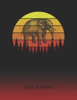 Daily Planner: African Elephant | 2020 - 2021 Daily Planner For 1 Year Of Planning | Retro Vintage Sunset Cover | January 20 - December 20 | Organizer ... | Plan Days, Set Goals & Get Stuff Done 1692279718 Book Cover