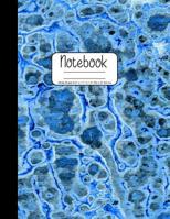 Notebook Wide Ruled 8.5 x 11 in / 21.59 x 27.94 cm: Composition Book, Watercolor Design in Shades of Blues Cover W855 1077729820 Book Cover