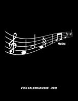 Music Desk Calendar 2020 - 2021: A Music-Themed Monthly Planner For Musicians (Musical Notes) 1678959707 Book Cover