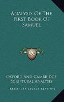 Analysis of the First Book of Samuel 0548296529 Book Cover