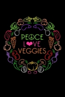 Peace Love Veggies: Lined A5 Notebook for Chemistry Journal 1693621355 Book Cover