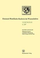 Shakespeares Sonette in Deutscher Ubersetzung: Stefan George Und Paul Celan 3663053369 Book Cover