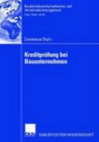 Kreditprufung Bei Bauunternehmen 3835007777 Book Cover