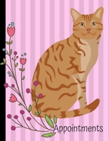 Appointments: Daily Planner Hourly Appointment Book Schedule Organizer Personal Or Professional Use 52 Weeks Orange Tabby Cat Pink Cover 1707985251 Book Cover