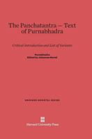 The Panchatantra-Text of Purnabhadra 1015085113 Book Cover