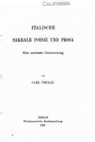 Italische Sakrale Poesie Und Prosa, Eine Metrische Untersuchung 1523930756 Book Cover