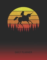 Daily Planner: Woman Riding Unicorn | 2020 - 2021 Daily Planner For 1 Year Of Planning | Retro Vintage Sunset Cover | January 20 - December 20 | ... | Plan Days, Set Goals & Get Stuff Done 1692330527 Book Cover