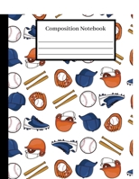 Composition Notebook: Adorable Wide Ruled School Journal with 100 Pages and a Cool Baseball Pattern Design for Students, Teachers, Adults, Kids or Teens who love writing in 8x10 Perfect Christmas/Birt 1711803596 Book Cover