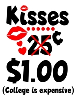 kisses 25 cents 1.00 dollar college is expensive: Compostion Notebook 149 College Ruled Line Paper, Funny gift for valentine day or Any Occasion 1677287098 Book Cover