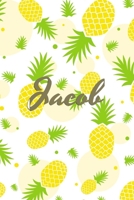 Jacob: Personalized Pineapple fruit themed Dotted Grid Notebook Bullet Grid Journal teacher gift teacher Appreciation Day Gift for kids students classmate girls boys 1677613378 Book Cover