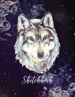 Sketchbook: Large 8.5"x11" for Drawing, Sketch, Painting, Watercolor, Creation: 110 pages. Notebook and Sketchbook for Artist,Pencil, Markers, Paint. (Smoke Watercolor Wolf Cover) 1655025457 Book Cover