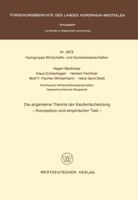 Die Allgemeine Theorie Der Kaufentscheidung: Konzeption Und Empirischer Test 3531028731 Book Cover