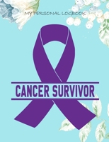 My Personal Logbook: Cancer Survivor - The BIG Pain Diary Manager, Huge 8,5x11, 120 Full Question Pages, Pain Level, Activity, Space for Notes - with the right Awareness Ribbon Color 108941935X Book Cover
