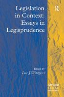 Legislation in Context: Essays in Legisprudence (Applied Legal Philosophy) 1138274186 Book Cover