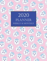 2020 Planner Weekly and Monthly: Head Cute Dog Calendar Design 1695339002 Book Cover