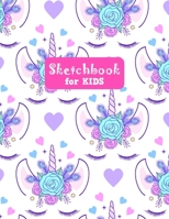 Sketchbook for Kids: Pretty Unicorn Large Sketch Book for Drawing, Writing, Painting, Sketching, Doodling and Activity Book- Birthday and Christmas Gift Ideas for Kids, Girls, Boys, Teens and Women -  1655682164 Book Cover