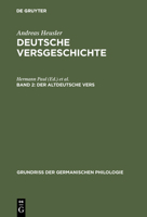 Der Altdeutsche Vers 3110001756 Book Cover