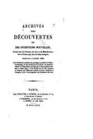 Archives des D�couvertes et des Inventions Nouvelles 1535180625 Book Cover