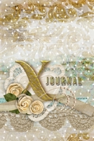 X Journal: Letter X Initial Monogram Lined Notebook - Flower and Heart Cream 1676482598 Book Cover