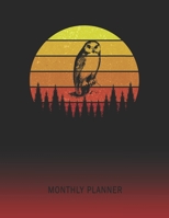 Monthly Planner: Owl | 2 Year Planning for Jan 2020 to Dec 2021 | Retro Vintage Sunset Cover | January 20 - December 21 | Planning Organizer Writing ... | Plan Days, Set Goals & Get Stuff Done 1692648802 Book Cover