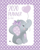 2020 Planner For Kids: Cute Elephant Weekly And Monthly Jan 1 to Dec 31 Diary Includes Daily Routine Plans, Vision Boards, Reading Logs & Savings Tracker. Large Size Journal . 1706155867 Book Cover