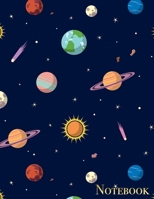 Notebook: Solar System Planets Large Blank Lined Notebook Contemporary Composition Journal Novelty Gift for School, Office or Home 1702436950 Book Cover