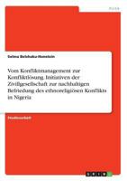 Vom Konfliktmanagement zur Konfliktlösung. Initiativen der Zivillgesellschaft zur nachhaltigen Befriedung des ethnoreligiösen Konflikts in Nigeria 3668634661 Book Cover