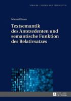 Textsemantik Des Antezedenten Und Semantische Funktion Des Relativsatzes 3631718209 Book Cover