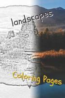 Landscape Coloring Pages: Beautiful Landscapes Coloring Pages, Book, Sheets, Drawings 1090523726 Book Cover