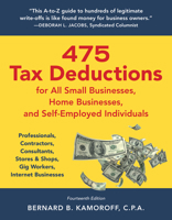 475 Tax Deductions for All Small Businesses, Home Businesses, and Self-Employed Individuals: Professionals, Contractors, Consultants, Stores & Shops, ... for Businesses and Self-Employed Individuals) 1493073729 Book Cover