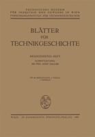 Blatter Fur Technikgeschichte 3211804366 Book Cover