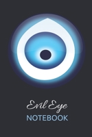 Evil Eye Notebook: Navy Blue - Lined Notebook 6x9 White 120p 1697221432 Book Cover