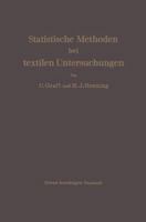 Statistische Methoden Bei Textilen Untersuchungen 3662282259 Book Cover