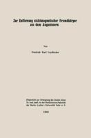Zur Entfernung Nichtmagnetischer Fremdkorper Aus Dem Augeninnern 366227938X Book Cover