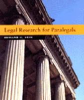 Legal Research for Paralegals 031406740X Book Cover