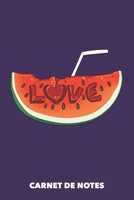 Carnet de Notes: Salutations d'amour estivales A5 petits carreaux - 120 pages pour les gens à la mode (violet) (French Edition) 1687873364 Book Cover