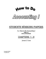 How to Do Accounting I Student Working Papers 1475272669 Book Cover