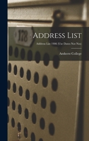 Address List; Address list 1906 1014330645 Book Cover