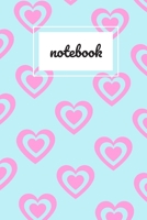 Blue & pink heart notebook: novelty notebook 6x9 1672364256 Book Cover