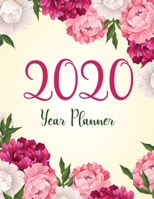 2020 Year Planner & Monthly Planner, All in one, Large A4( 8.5x11), Floral Cover: Perfect for Planning and Organizing Your Home or Office 1676219196 Book Cover