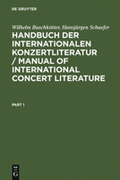 Handbuch Der Internationalen Konzertliteratur 3111105644 Book Cover