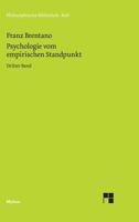 Psychologie vom empirischen Standpunkt / Psychologie vom empirischen Standpunkt 3787300171 Book Cover