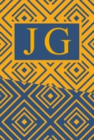 J G: Art Deco Initials J G Monogram Notebook, J G Monogrammed Journal Gift 1678420360 Book Cover